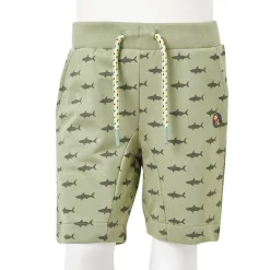 vidaXL Pantalones cortos infantiles con cordón claro 116 Caqui Clearance