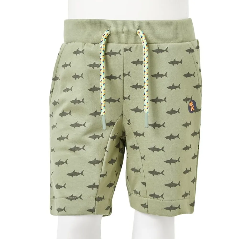 vidaXL Pantalones cortos infantiles con cordón claro 116 Caqui Clearance