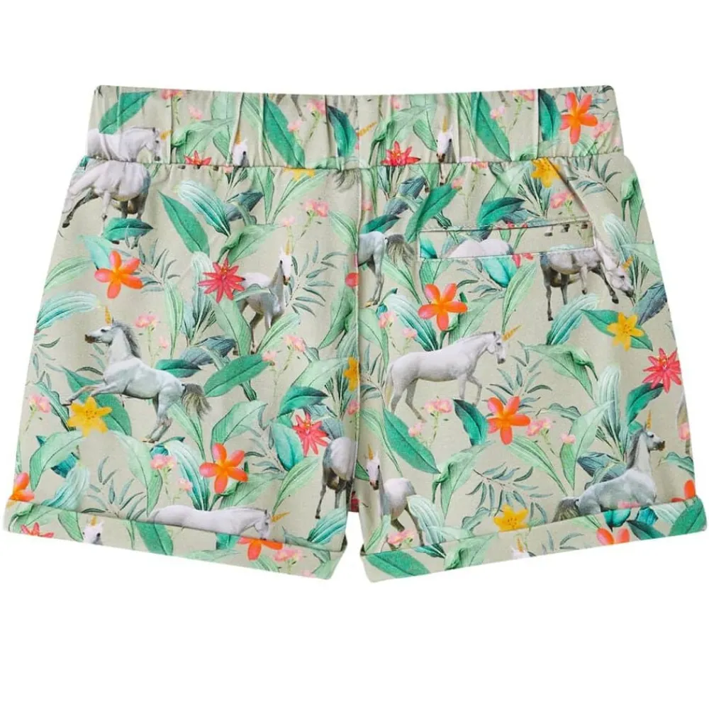 vidaXL Pantalones cortos infantiles con cordón caqui claro 116 Outlet