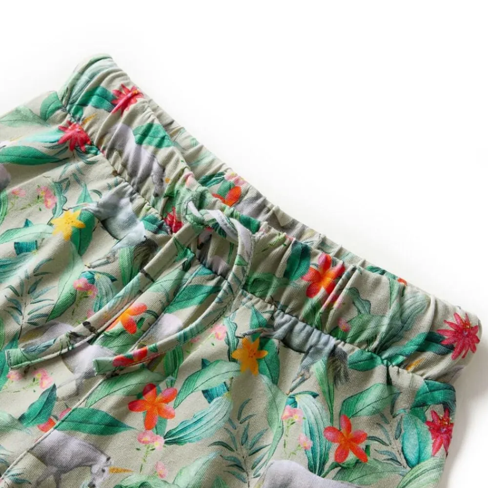 vidaXL Pantalones cortos infantiles con cordón caqui claro 116 Outlet