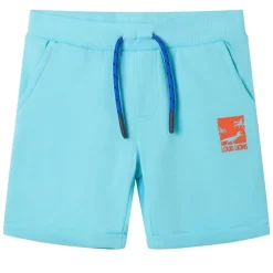 vidaXL Ropa Y Accesorios-Pantalones cortos infantiles con cordón color aguamarina 128