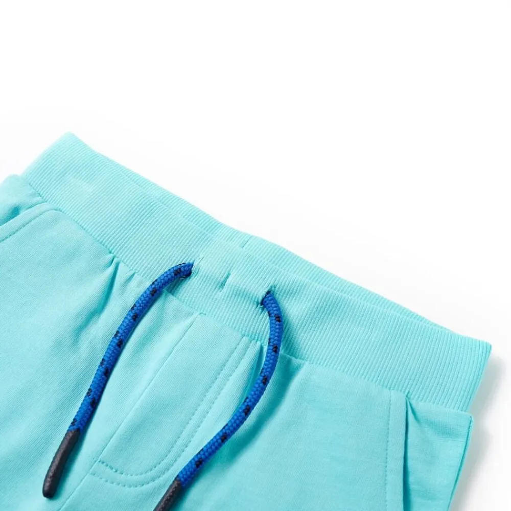 vidaXL Ropa Y Accesorios-Pantalones cortos infantiles con cordón color aguamarina 128