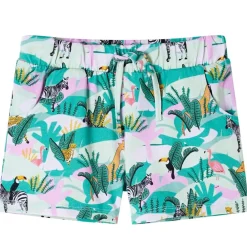 vidaXL Ropa Y Accesorios-Pantalones cortos infantiles con cordón menta claro 92