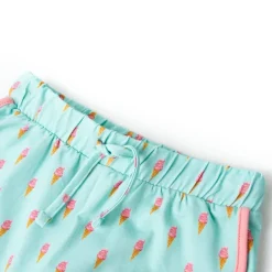 vidaXL Pantalones cortos infantiles con cordón menta claro 104 Outlet