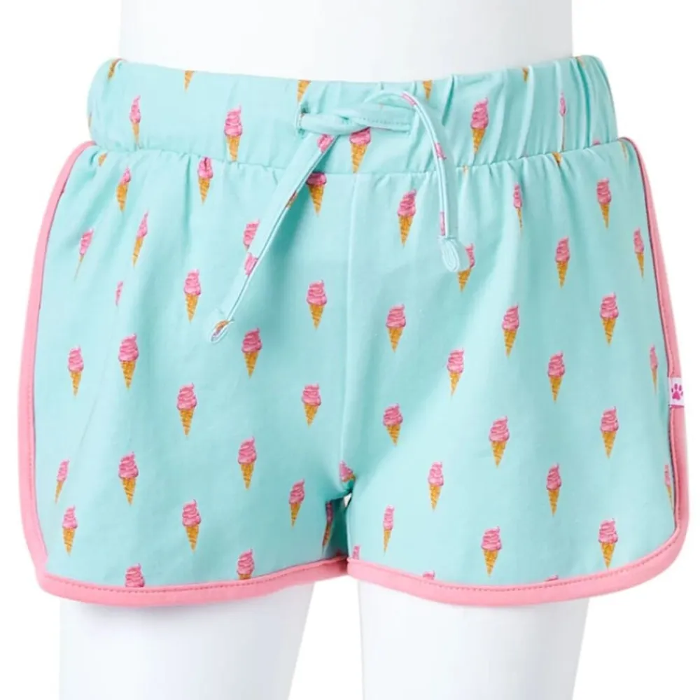 vidaXL Pantalones cortos infantiles con cordón menta claro 104 Outlet