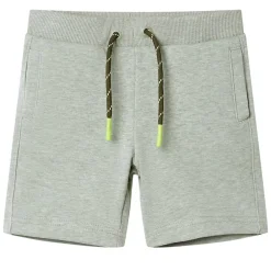 vidaXL Ropa Y Accesorios-Pantalones cortos infantiles con cordón claro mélange 92