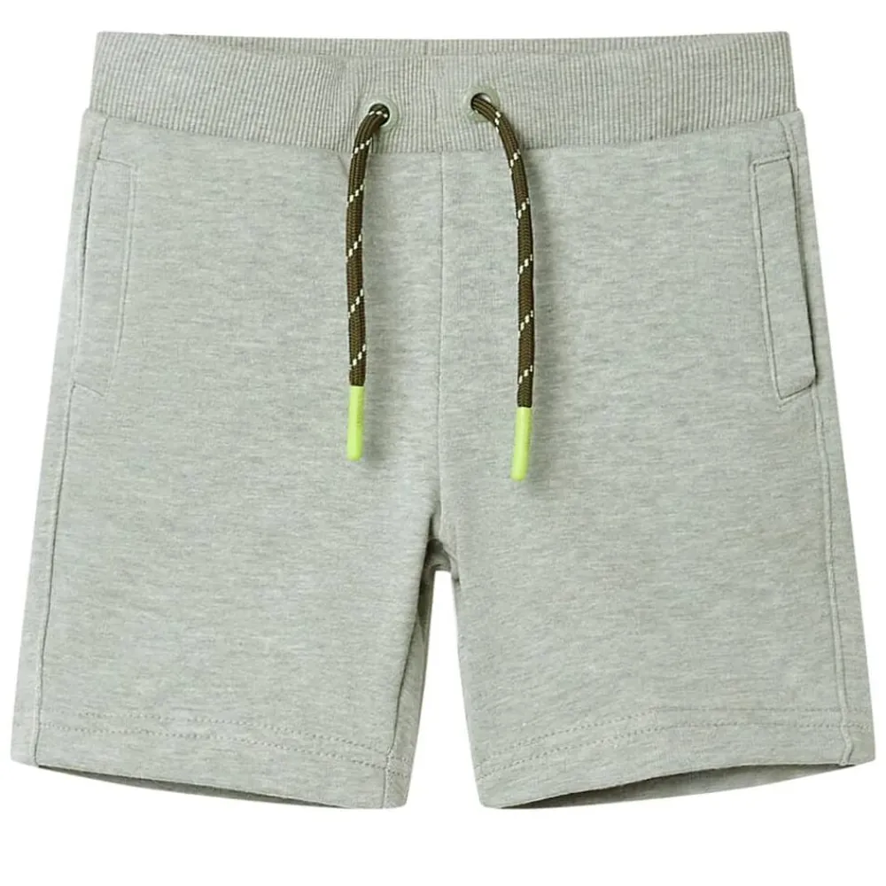 vidaXL Ropa Y Accesorios-Pantalones cortos infantiles con cordón claro mélange 92