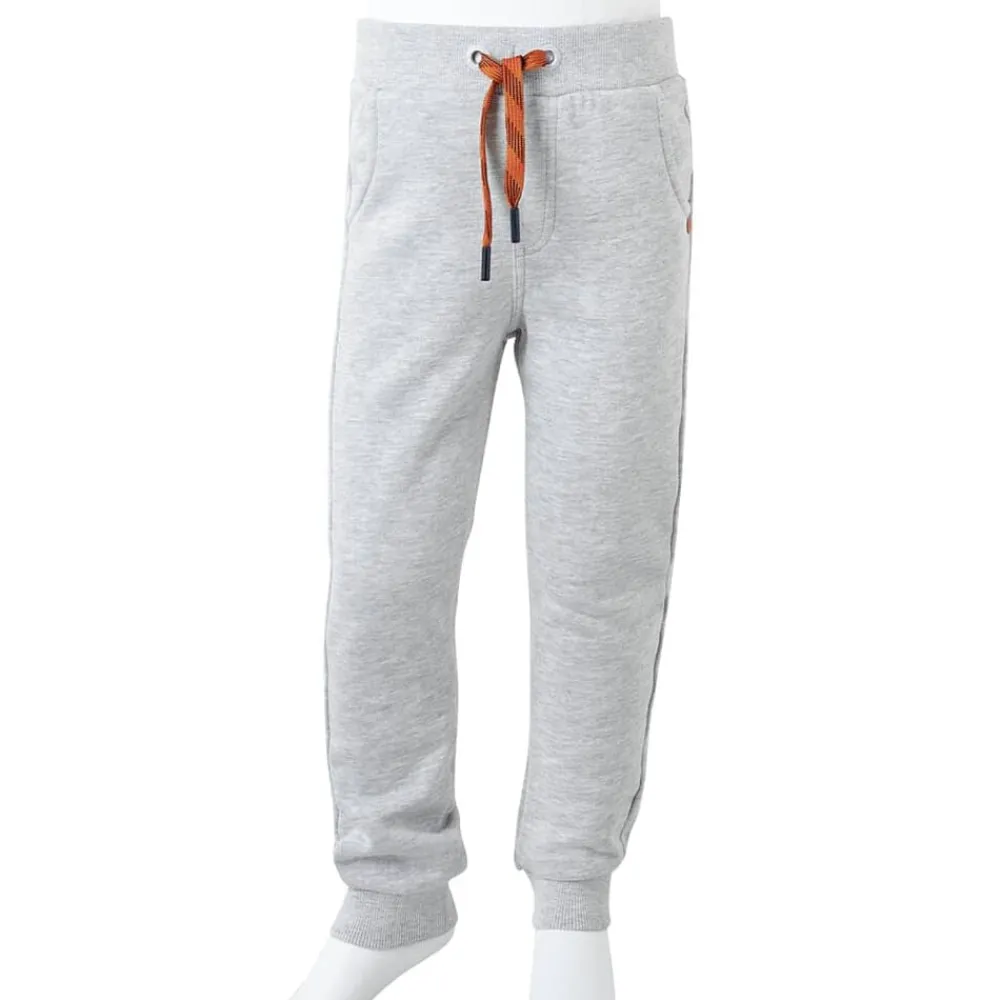 vidaXL Pantalones de chándal infantiles mélange 92 Gris Clearance
