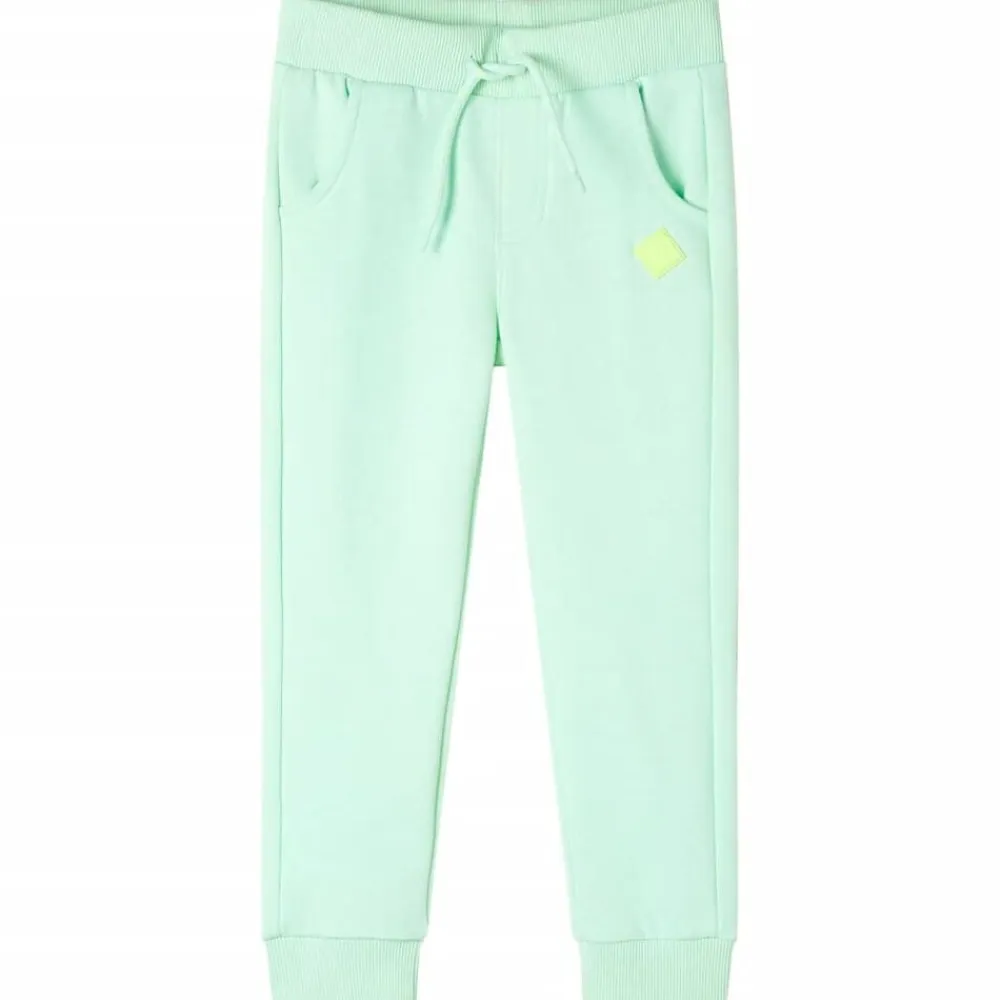 vidaXL Pantalones de chándal infantiles brillante 104 Verde Sale