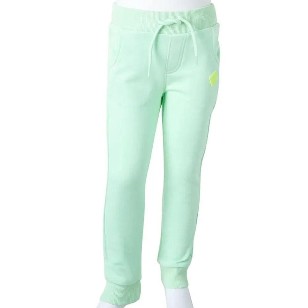 vidaXL Pantalones de chándal infantiles brillante 104 Verde Sale