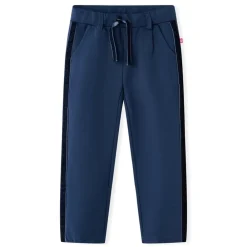vidaXL Ropa Y Accesorios-Pantalones infantiles con ribetes negros azul marino 104