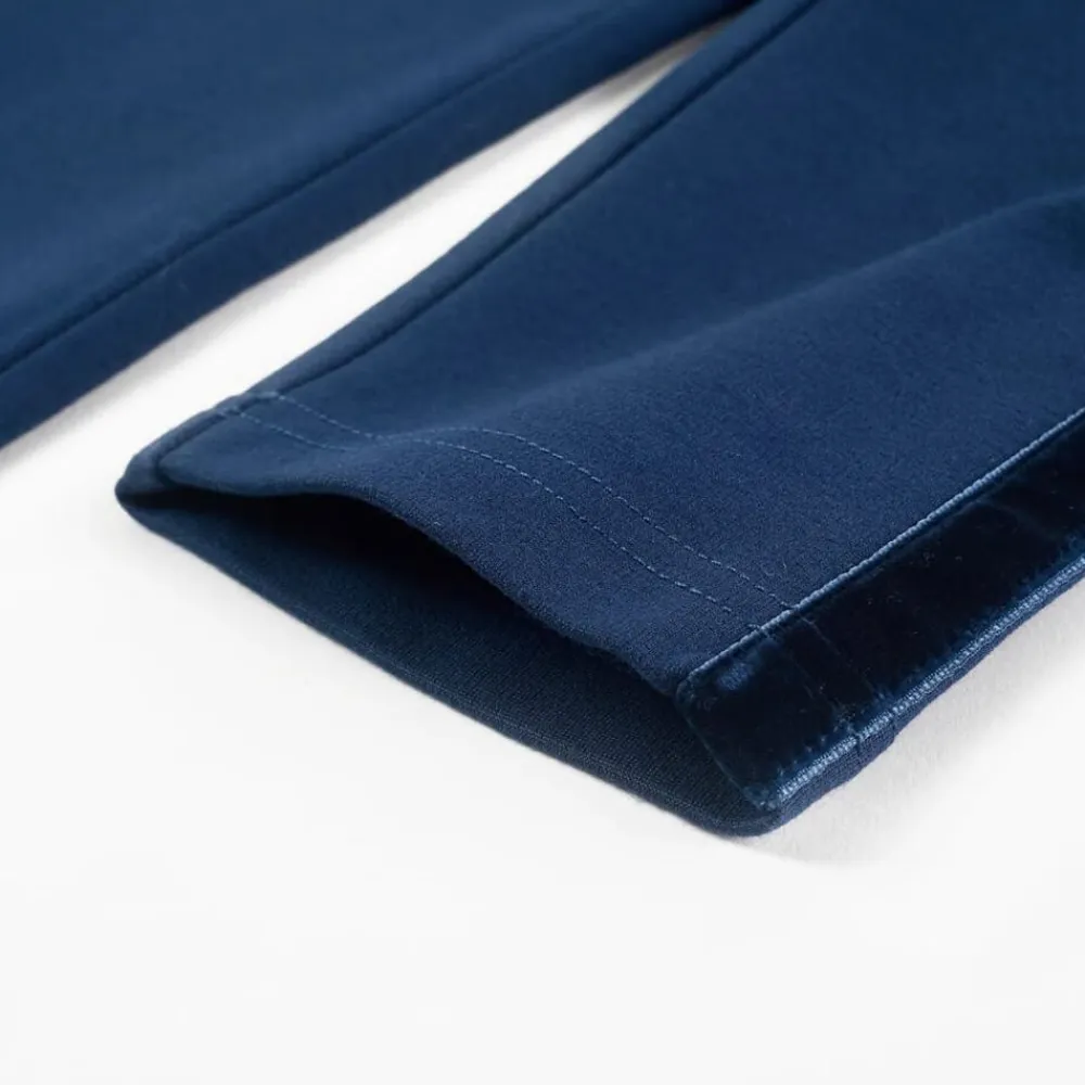 vidaXL Ropa Y Accesorios-Pantalones infantiles con ribetes negros azul marino 104