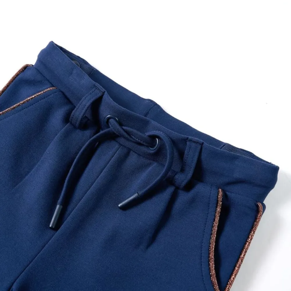 vidaXL Ropa Y Accesorios-Pantalones infantiles con cordón azul marino 92