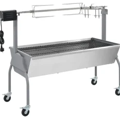 vidaXL Cocina Y Comedor-Parrilla De Barbacoa Con Asador Y Motor Eléctrico