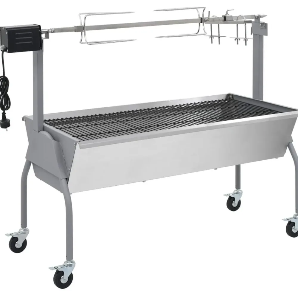 vidaXL Cocina Y Comedor-Parrilla De Barbacoa Con Asador Y Motor Eléctrico
