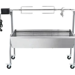 vidaXL Cocina Y Comedor-Parrilla De Barbacoa Con Asador Y Motor Eléctrico
