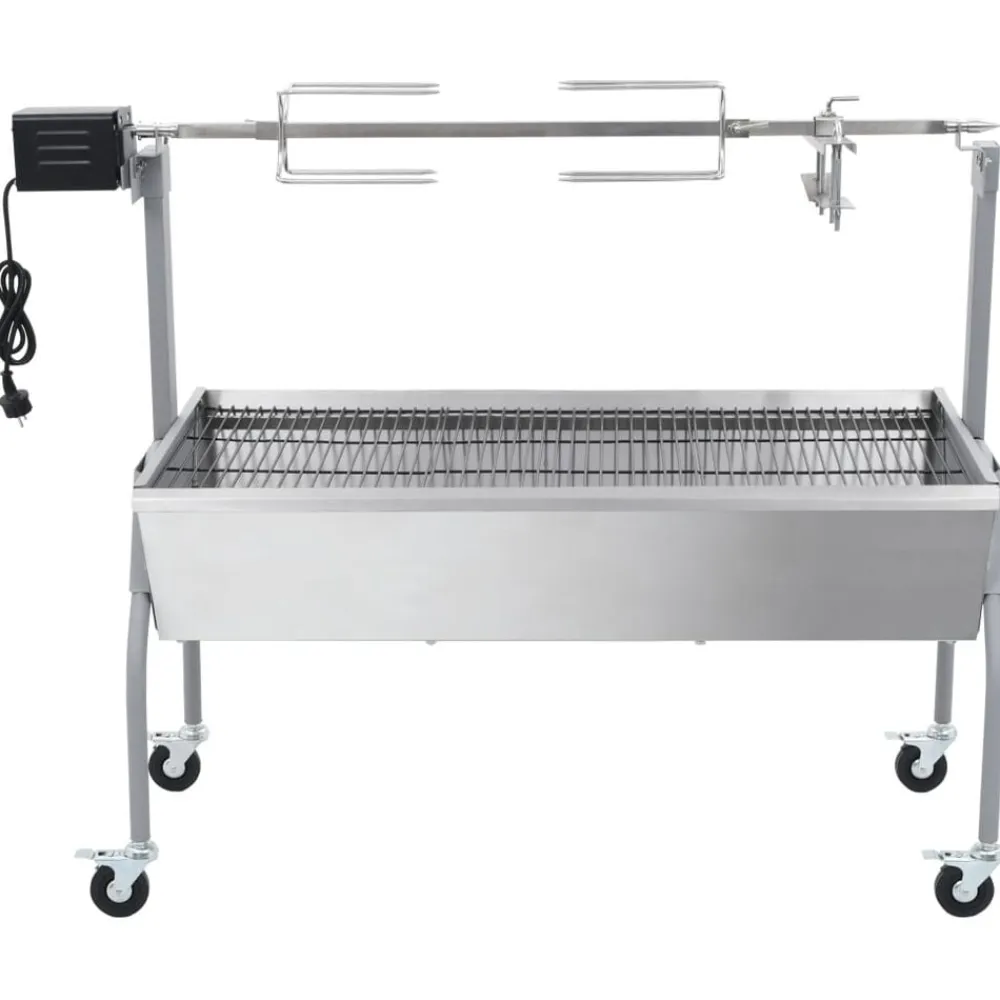 vidaXL Cocina Y Comedor-Parrilla De Barbacoa Con Asador Y Motor Eléctrico