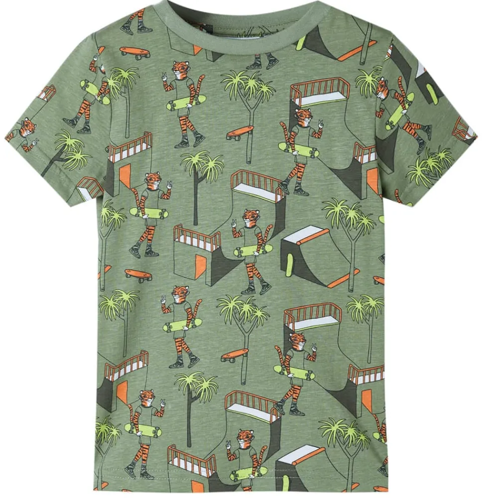 vidaXL Ropa Y Accesorios-Pijama de manga corta infantil caqui claro 92