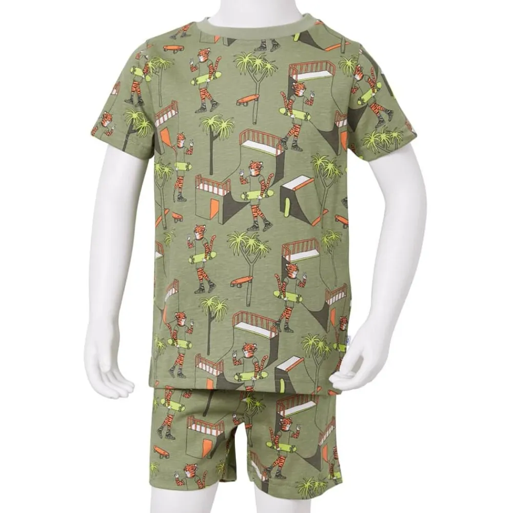 vidaXL Ropa Y Accesorios-Pijama de manga corta infantil caqui claro 92