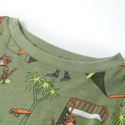 vidaXL Ropa Y Accesorios-Pijama de manga corta infantil caqui claro 92
