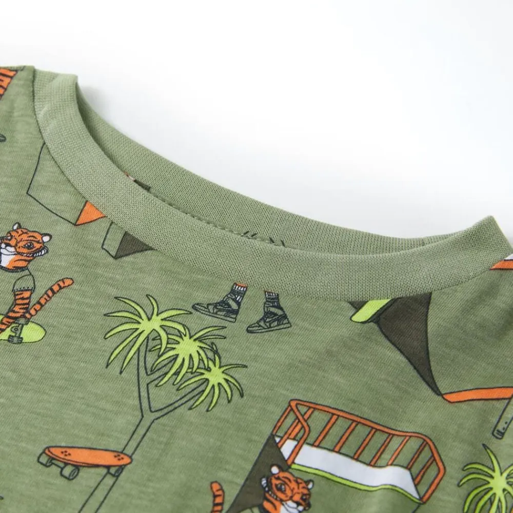 vidaXL Ropa Y Accesorios-Pijama de manga corta infantil caqui claro 92