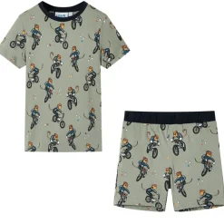 vidaXL Ropa Y Accesorios-Pijama de manga corta infantil caqui claro 92