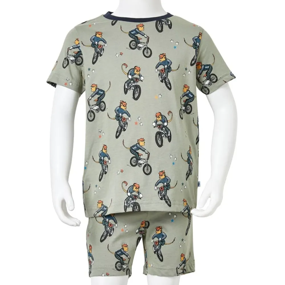 vidaXL Ropa Y Accesorios-Pijama de manga corta infantil caqui claro 92