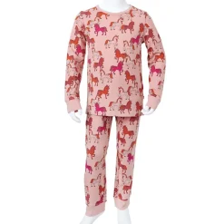 vidaXL Ropa Y Accesorios-Pijama infantil de manga larga rosa claro 92