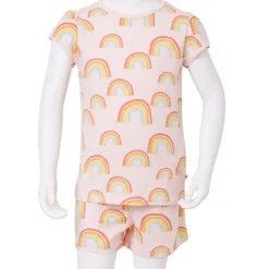 vidaXL Ropa Y Accesorios-Pijama infantil de manga corta rosa suave 92