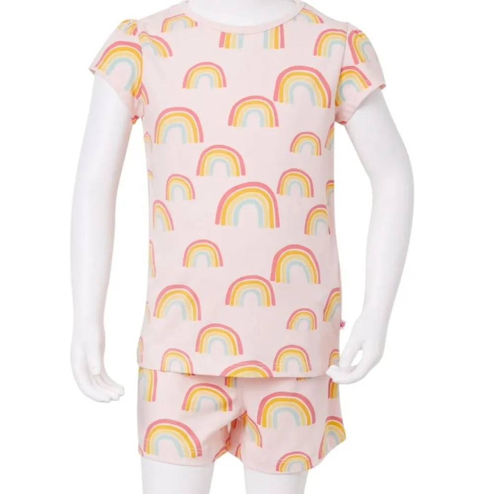 vidaXL Ropa Y Accesorios-Pijama infantil de manga corta rosa suave 92