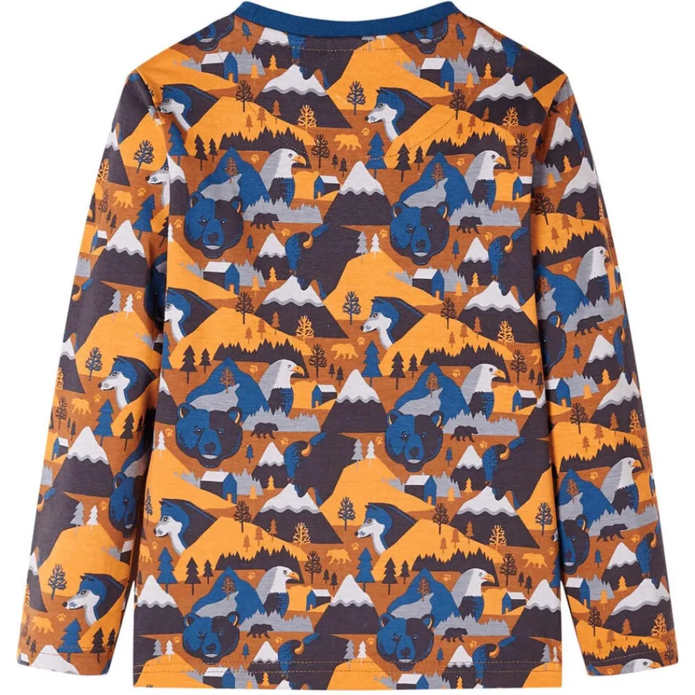 vidaXL Ropa Y Accesorios-Pijama infantil de manga larga coñac 92