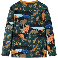vidaXL Pijama infantil de manga larga verde oscuro 92