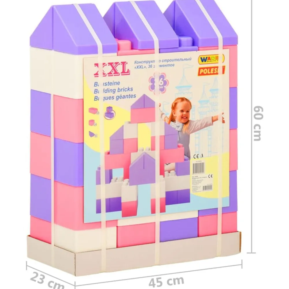 Polesie wader Juego de bloques XXL 36 piezas Rosa y morado Discount