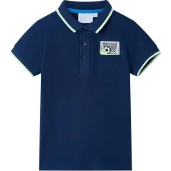 vidaXL Polo infantil azul oscuro 116 Azul marino Clearance