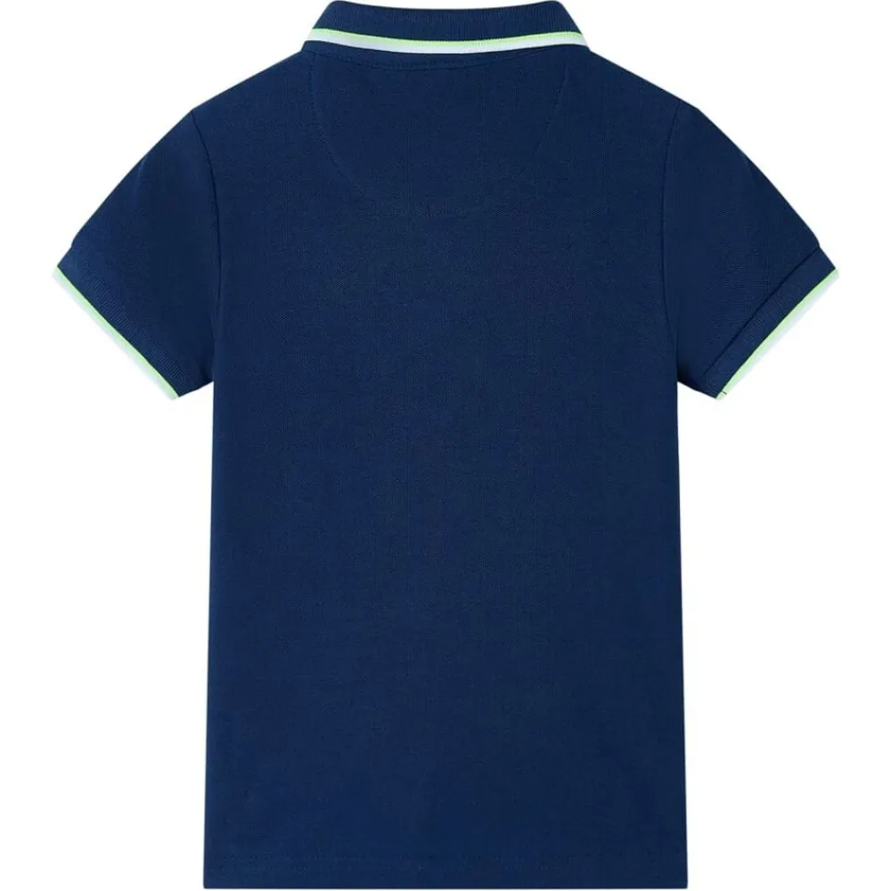 vidaXL Polo infantil azul oscuro 116 Azul marino Clearance