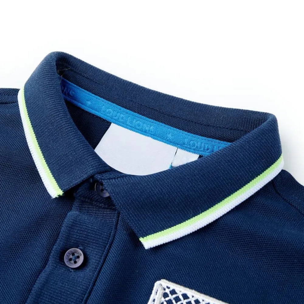 vidaXL Polo infantil azul oscuro 116 Azul marino Clearance