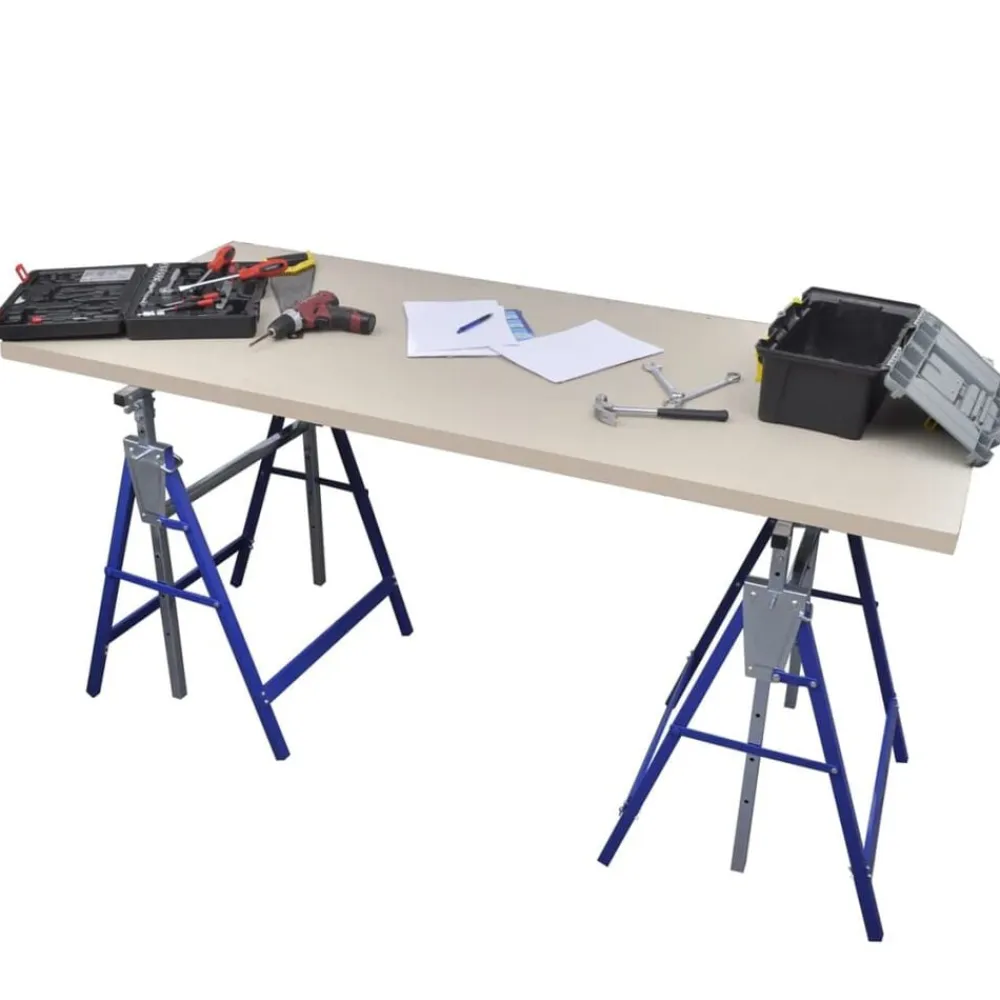 vidaXL Herramientas-Set de 2 andamios de caballete