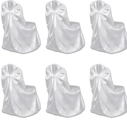 vidaXL Set de 6 Fundas blancas para sillas, banquetes y bodas Blanco Outlet