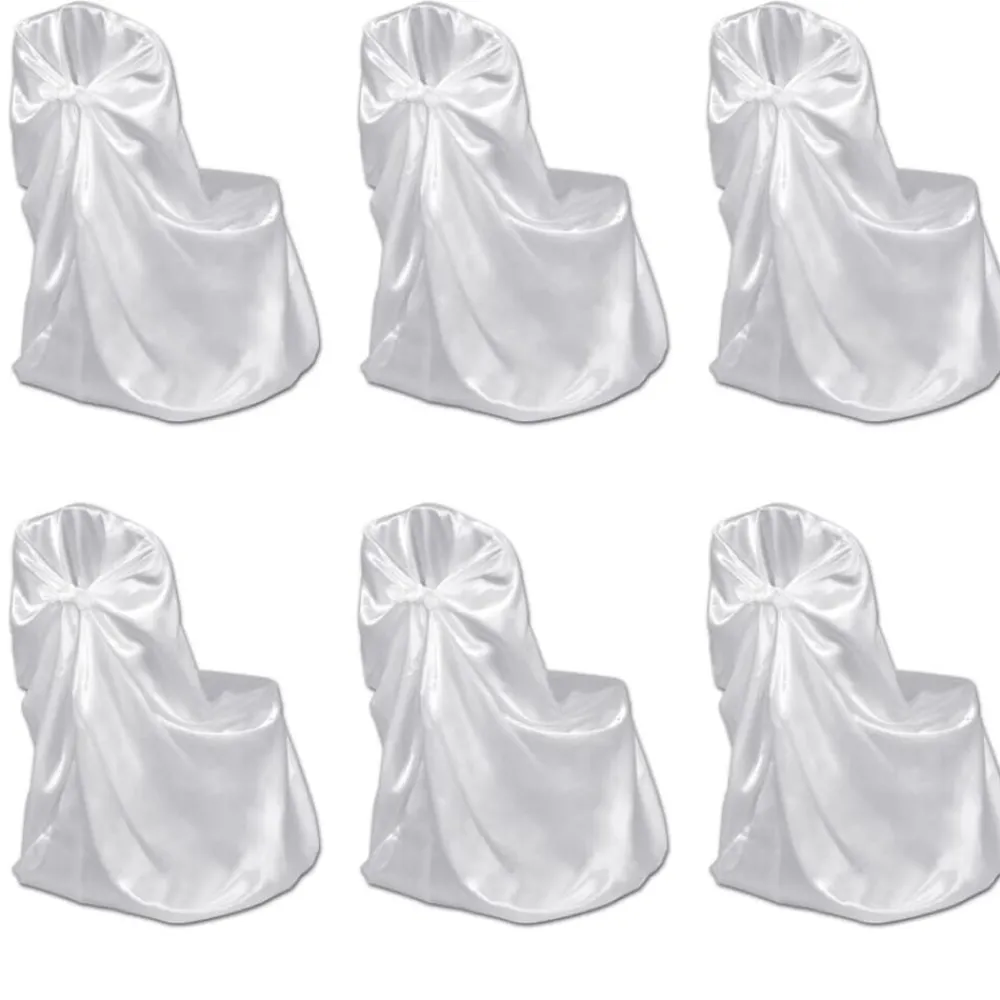 vidaXL Set de 6 Fundas blancas para sillas, banquetes y bodas Blanco Outlet