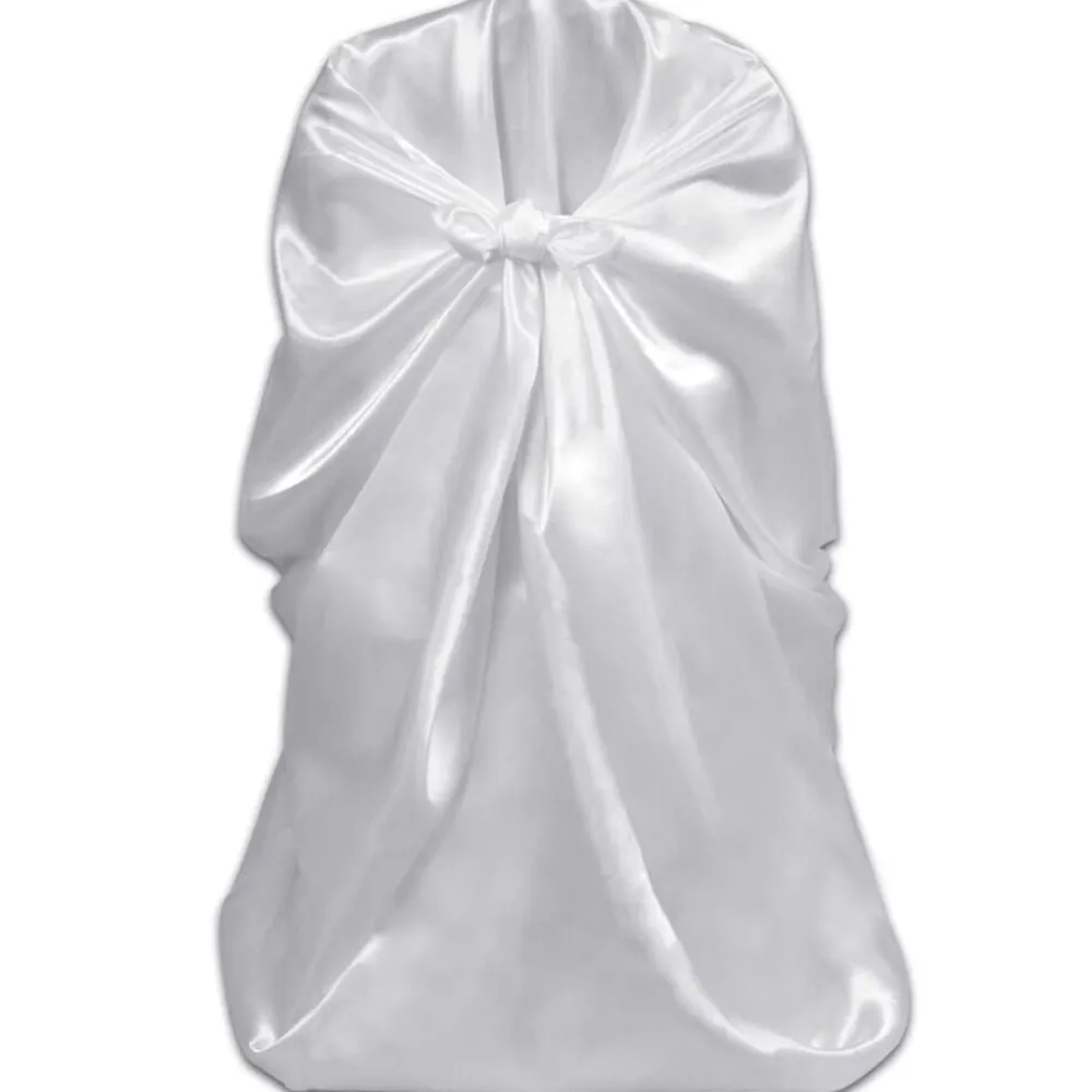 vidaXL Set de 6 Fundas blancas para sillas, banquetes y bodas Blanco Outlet