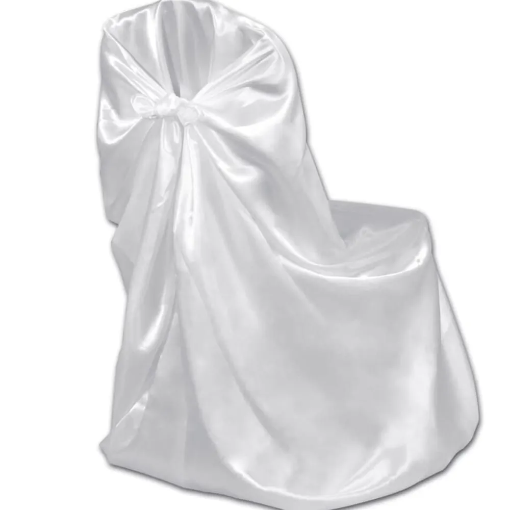 vidaXL Set de 6 Fundas blancas para sillas, banquetes y bodas Blanco Outlet