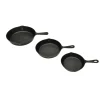 vidaXL Cocina Y Comedor-Set de 3 sartenes grill de hierro fundido