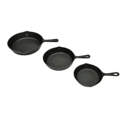 vidaXL Cocina Y Comedor-Set de 3 sartenes grill de hierro fundido