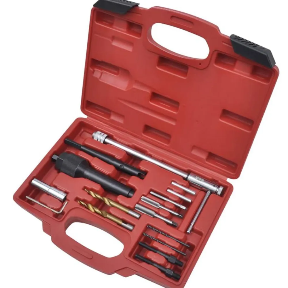 vidaXL Equipo & Herramientas De Taller-Set de herramientas para remover bujías de precalentamiento 16 piezas
