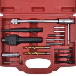 vidaXL Equipo & Herramientas De Taller-Set de herramientas para remover bujías de precalentamiento 16 piezas