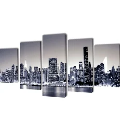 vidaXL Set decorativo de lienzos para pared perfil Nueva York 100 x 50 cm