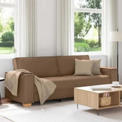 vidaXL Sofá de 3 plazas de tela marrón, 180 cm Marr&oacute;n Online