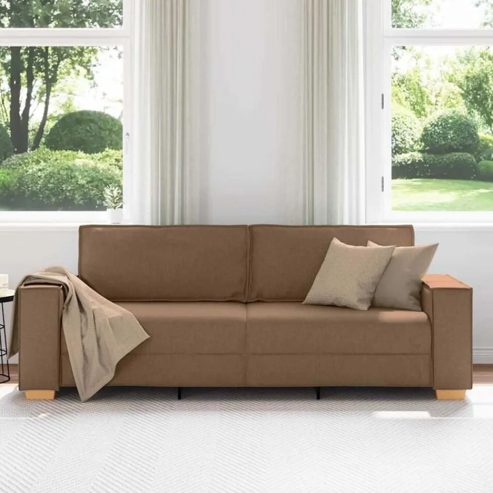vidaXL Sofá de 3 plazas de tela marrón, 180 cm Marrón Online
