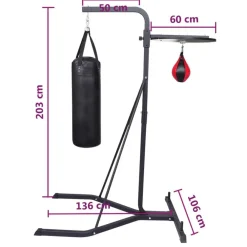 vidaXL Equipamiento Para Atletismo-Soporte de boxeo de 2 formas