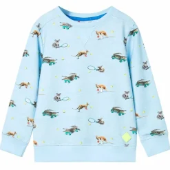 vidaXL Ropa Y Accesorios-Sudadera infantil azul claro mélange 104